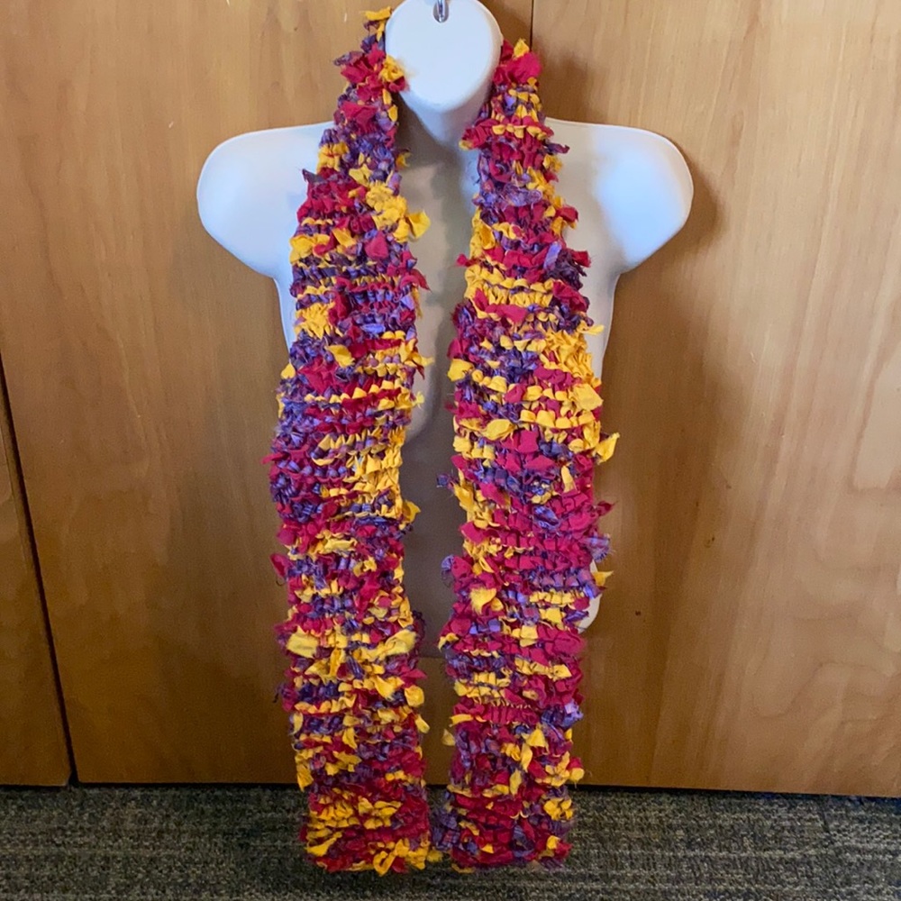 Hand knit 100% silk scarf